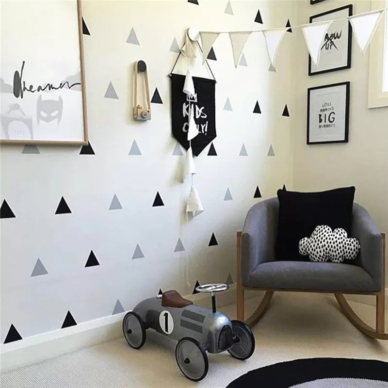 Baby Boy Room Triangles Wall Stickers Simple Shape for Children Room ...