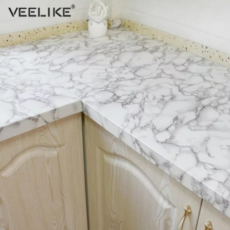 PVC Marble Waterproof Contact Paper Vinyl Self Adhesive Wallpaper Decorative Film Kitchen Cabinets Countertop Furniture Stickers 4